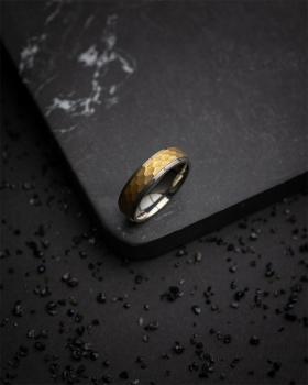 Preview: 6 mm Titanring mit Silber- und Gold-Finish - Duplus Silver Gold